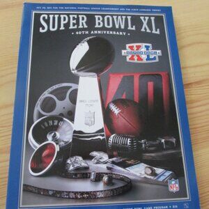 Super Bowl XL 40th Anniversary program Pittsburgh Steelers vs Seattle Seahawks